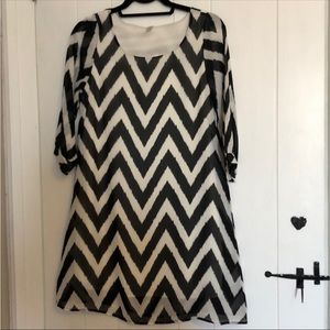Black & white chevron dress